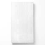 Kummiga voodilina „White Stripes“. Kummiga voodilina 90x200, 90x200 cm, 140x200 cm, 160x200 cm, 180x200 cm. Pehme valge kummiga voodilina, elegantne triibumuster, mis lisab teie voodile modernsust.