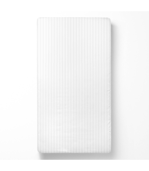 Kummiga voodilina „White Stripes“. Kummiga voodilina 90x200