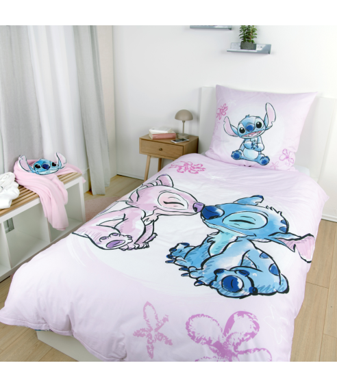 Laste voodipesu komplekt "Angel and Stitch". Puuvillane voodipesu