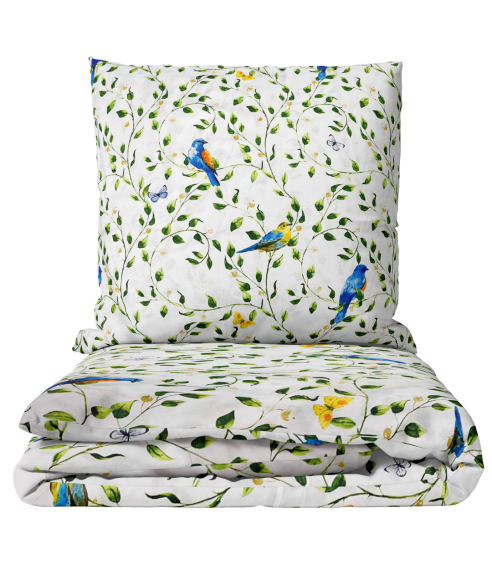 Voodipesu komplekt "Birds in Bloom". Puuvillane voodipesu