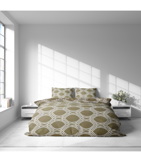 Voodipesu komplekt "Olive Orbit". Puuvillane voodipesu
