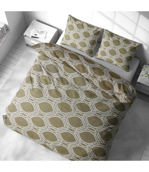 Voodipesu komplekt "Olive Orbit". Puuvillane voodipesu