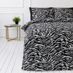 Voodipesu komplekt "Black Safari". Mustriline voodipesu, 140x200 cm, 150x200 cm, 160x200 cm, 180x200 cm, 200x200 cm, 200x220 cm, 220x240 cm. Kontrastse mustvalge sebradisainiga voodipesukomplekt