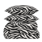 Voodipesu komplekt "Black Safari". Mustriline voodipesu, 140x200 cm, 150x210 cm, 160x200 cm, 180x200 cm, 200x200 cm, 200x220 cm, 220x240 cm. Mustvalge voodipesukomplekt silmapaistva sebramustriga