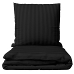 Voodipesu komplekt "Black Stripes". Voodipesu komplektid 140x200, 140x200 cm, 160x200 cm, 200x200 cm, 200x220 cm. Stiilne must voodipesu komplekt, millel on elegantne triibud, andes teie magamistoale moodsa elegantsi.