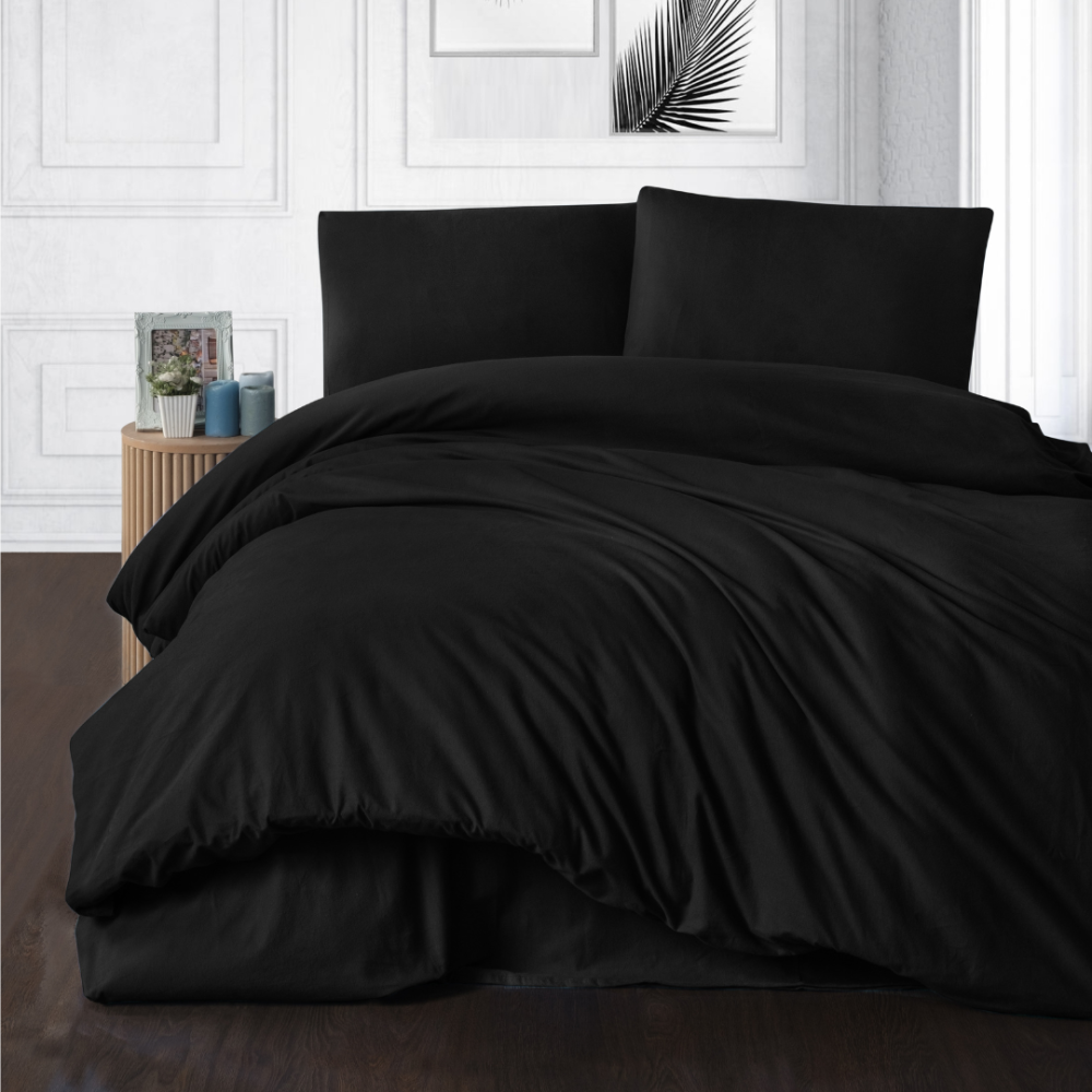 Voodipesu komplekt "Black Flannel". Puuvillane voodipesu, 140x200 cm, 200x200 cm, 200x220 cm