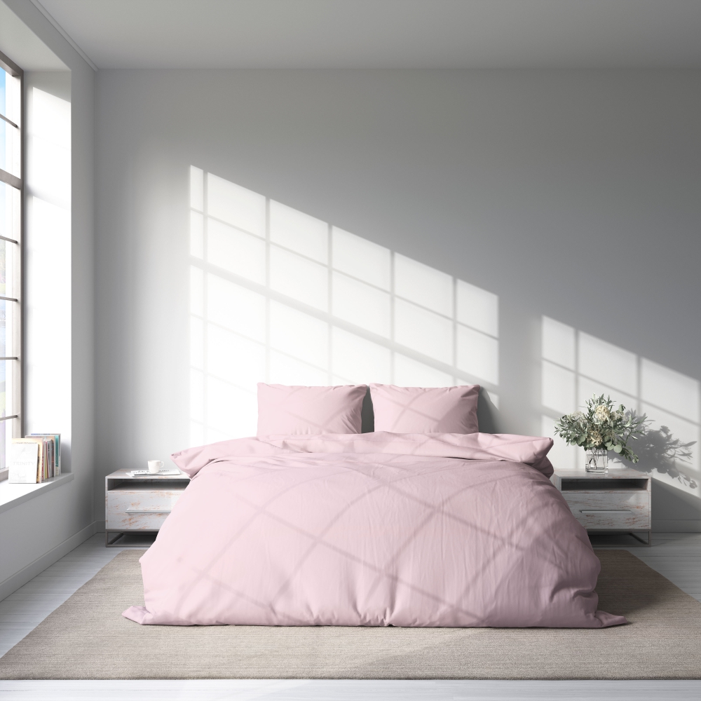 Voodipesu komplekt "Piggy". Hotelli voodipesu, 140x200 cm, 200x200 cm, 200x220 cm, 220x240 cm. Õrnroosa voodipesu komplekt, mis loob võluva ja kutsuva magamistoa atmosfääri.