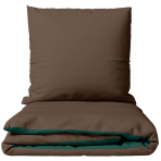 Voodipesu komplekt "Brunette Juniper". Roheline voodipesu, 140x200 cm, 150x200 cm, 160x200 cm, 180x200 cm, 200x200 cm, 200x220 cm, 220x240 cm. Tume-roheline voodipesukomplekt pruunide patjadega.