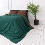 Voodipesu komplekt "Brunette Juniper". Roheline voodipesu, 140x200 cm, 150x200 cm, 160x200 cm, 180x200 cm, 200x200 cm, 200x220 cm, 220x240 cm. Luksuslik tume-roheline voodipesukomplekt pruunide detailidega.