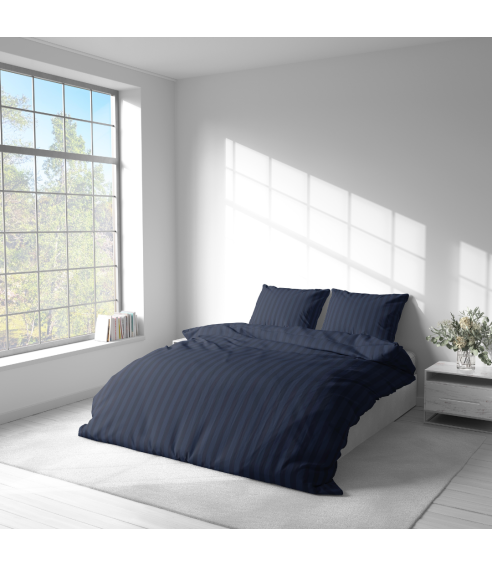 Voodipesu komplekt "Dark Blue Stripes". Voodipesu komplektid 140x200