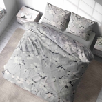 Voodipesu komplekt "Drizzle". Voodipesu komplektid 140x200, 140x200 cm, 200x200 cm, 200x220 cm, 220x240 cm. Šikk hall voodipesu, mis on tumedamate punktide ja keeruliste lillemustritega.