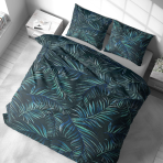 Voodipesu komplekt "Fern Whisper". Voodipesu komplektid 140x200, 140x200 cm, 160x200 cm, 200x200 cm, 200x220 cm, 220x240 cm. Tumesinine voodipesukomplekt, millel on kaunid sõnajala lehtede mustrid, luues teie ruumis rahuliku ja värskendava atmosfääri.