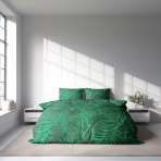 Voodipesu komplekt "Fern". Voodipesu komplektid 140x200, 140x200 cm, 160x200 cm, 200x200 cm, 200x220 cm. Rahustav roheline voodipesu, mida kaunistavad suured sõnajalgade motiivid, mis toovad õue.