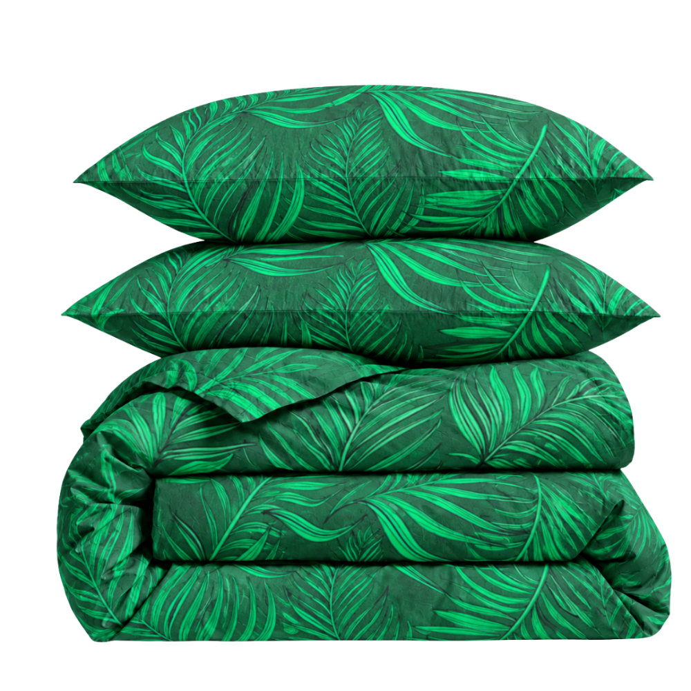 Voodipesu komplekt "Fern". Voodipesu koos taimedega, 140x200 cm, 150x210 cm, 160x200 cm, 180x200 cm, 200x200 cm, 200x220 cm. Luksuslik tumeroheline voodipesu ülisuure sõnajalgade mustriga, mis annab siseruumides looduse hõngu. Voodipesu komplekt "Fern". Voodipesu koos taimedega, 140x200 cm, 150x210 cm, 160x200 cm, 180x200 cm, 200x200 cm, 200x220 cm. Luksuslik tumeroheline voodipesu ülisuure sõnajalgade mustriga, mis annab siseruumides looduse hõngu.