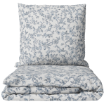 Voodipesu komplekt "Floral Dream". Voodipesu koos taimedega, 140x200 cm, 200x200 cm, 200x220 cm. Valge voodipesukomplekt peene sinakashalli lillemustriga.