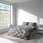 Voodipesu komplekt "Floret". Voodipesu komplektid 140x200, 140x200 cm, 160x200 cm, 200x200 cm, 200x220 cm, 220x240 cm. Stiilne tumehall voodipesu, mis on keerulise lillepeenrite mustriga.