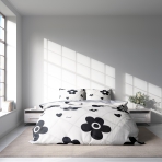 Voodipesu komplekt "Black Flowers". Voodipesu komplektid 140x200, 140x200 cm, 150x200 cm, 160x200 cm, 180x200 cm, 200x200 cm, 200x220 cm