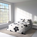 Voodipesu komplekt "Black Flowers". Voodipesu komplektid 140x200, 140x200 cm, 150x200 cm, 160x200 cm, 180x200 cm, 200x200 cm, 200x220 cm