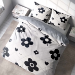 Voodipesu komplekt "Black Flowers". Voodipesu komplektid 140x200, 140x200 cm, 150x200 cm, 160x200 cm, 180x200 cm, 200x200 cm, 200x220 cm