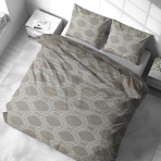 Voodipesu komplekt "Grey Orbit". Mustriline voodipesu, 140x200 cm, 150x200 cm, 160x200 cm, 180x200 cm, 200x200 cm, 200x220 cm, 220x240 cm. Rahulikes toonides hall voodipesu stiilse mustriga.