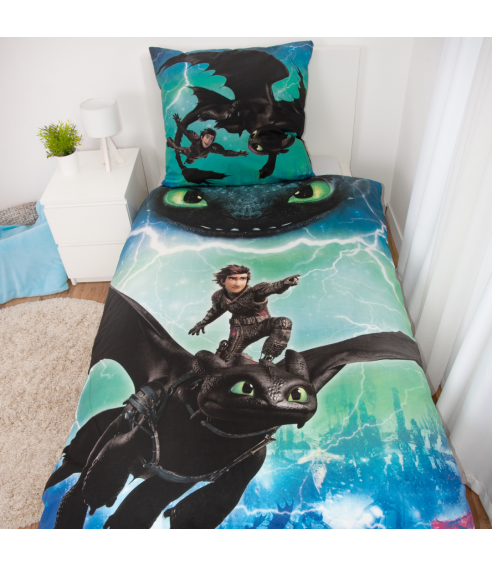Laste voodipesu komplekt "How to train your dragon". Puuvillane voodipesu