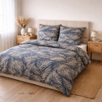 Voodipesu komplekt "Infinite Calm". Roheline voodipesu, 140x200 cm, 150x200 cm, 160x200 cm, 180x200 cm, 200x200 cm, 200x220 cm, 220x240 cm. Rohelise lehemustriga voodipesukomplekt, mis loob magamistoas loomuliku ja rahuliku õhkkonna