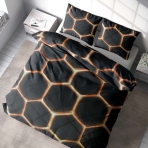 Voodipesu komplekt "Lavahive". Voodipesu komplektid 140x200, 200x220 cm. Šikk voodipesukomplekt, millel on mustal taustal taruvaimulikud sädemed.