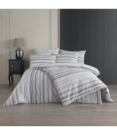 Voodipesu komplekt "Linie Grey". Puuvillane voodipesu