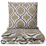 Voodipesukomplektid "Moroccan Beige". Beež voodipesu, 140x200 cm, 150x200 cm, 160x200 cm, 180x200 cm, 200x200 cm, 200x220 cm, 220x240 cm. Liivakarva voodipesukomplekt pruuni maroko geomeetrilise mustriga