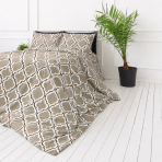 Voodipesukomplektid "Moroccan Beige". Beež voodipesu, 140x200 cm, 150x200 cm, 160x200 cm, 180x200 cm, 200x200 cm, 200x220 cm, 220x240 cm. Maroko stiilis voodipesukomplekt liivakarva ja pruuni mustriga