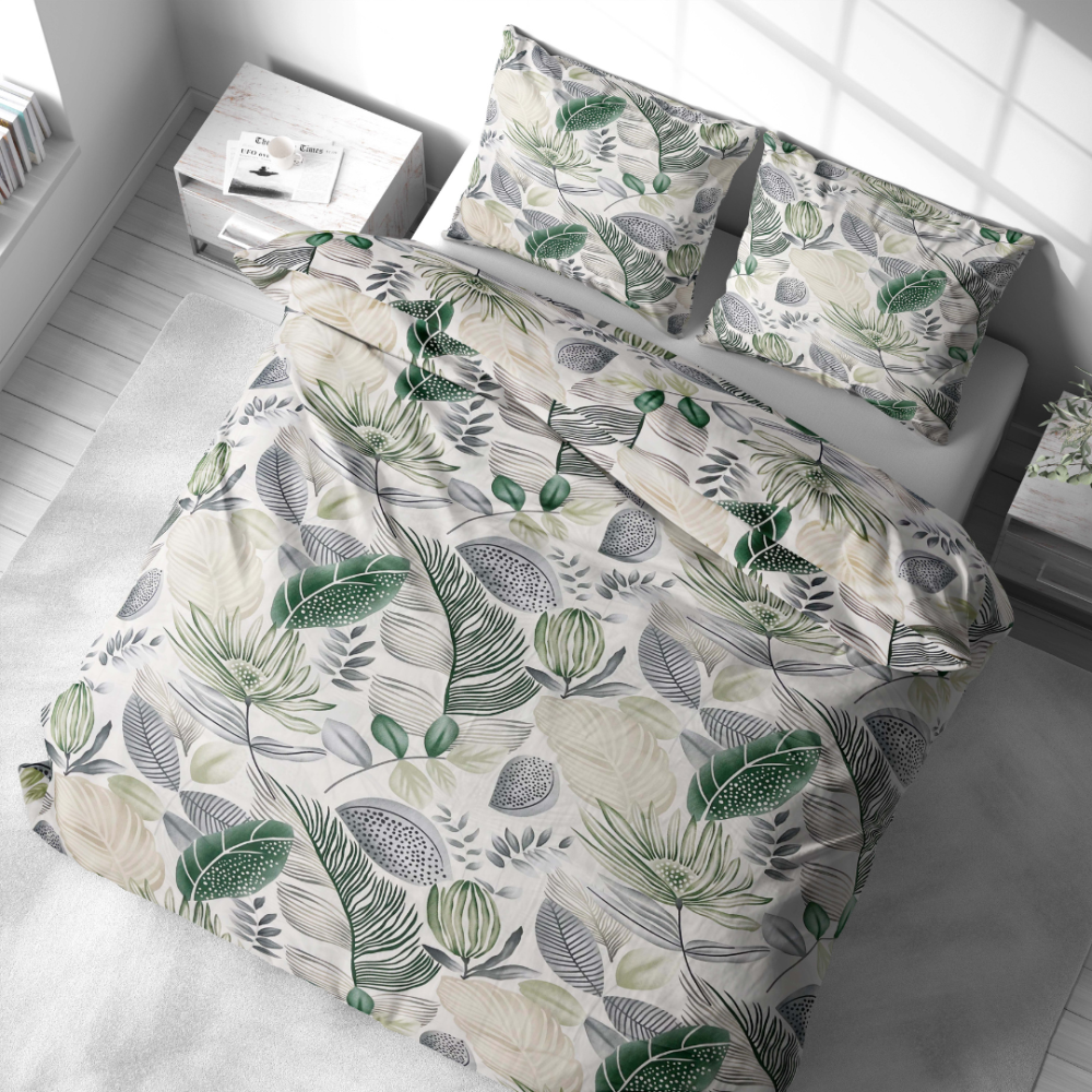 Voodipesu komplekt "Natural Emporium". Voodipesu komplektid 140x200, 140x200 cm, 200x200 cm, 200x220 cm. Rahulik voodikomplekt taimede motiividega, ideaalne valik looduse armastajatele.