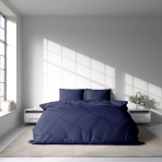 Voodipesu komplekt "Navy". Hotelli voodipesu, 140x200 cm, 200x200 cm, 200x220 cm, 220x240 cm. Rahustav tumesinine voodipesukomplekt rahulikuks magamistoa õhkkonnaks.