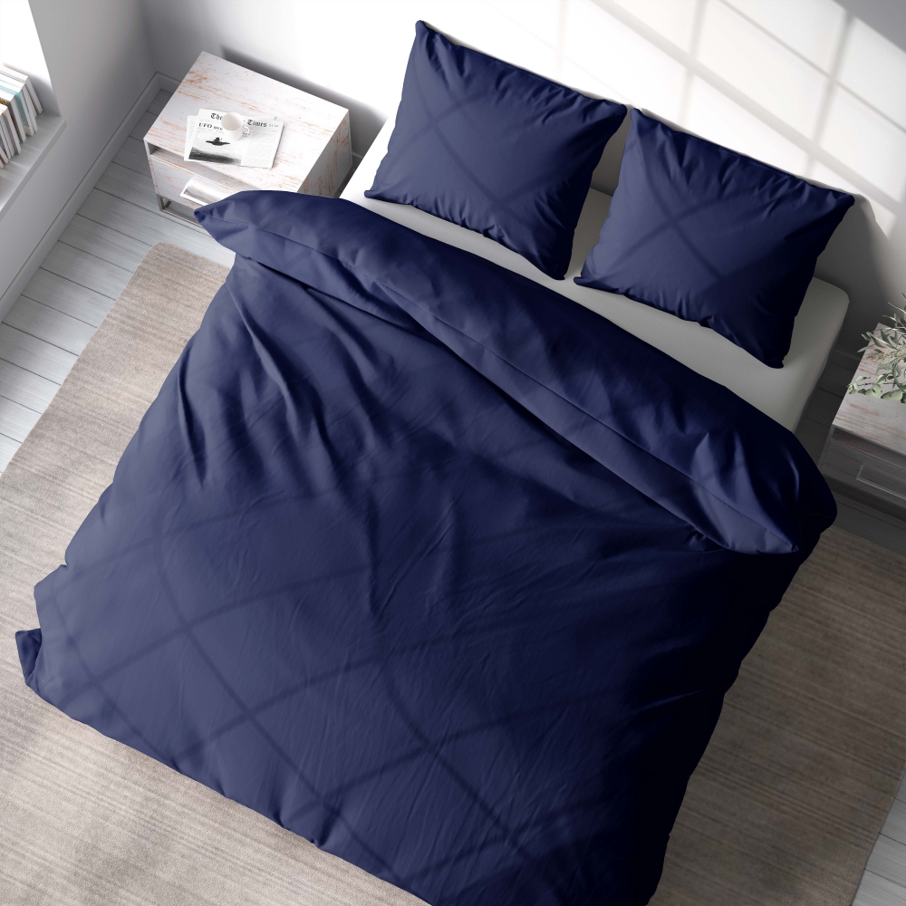 Voodipesu komplekt "Navy". Hotelli voodipesu, 140x200 cm, 200x200 cm, 200x220 cm, 220x240 cm. Tiilne tumesinine voodipesukomplekt, mis tõstab teie magamistoa rafineerituse.