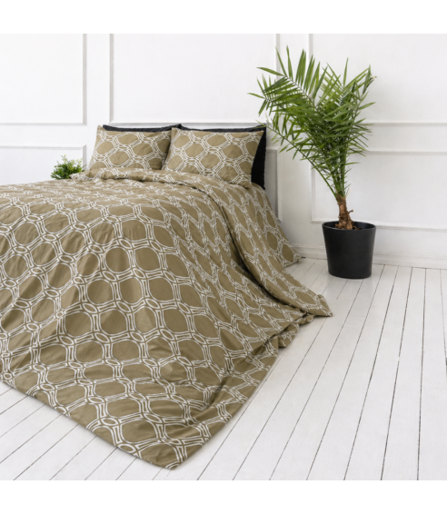 Voodipesu komplekt "Olive Orbit". Puuvillane voodipesu