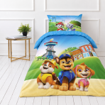 Laste voodipesu komplekt "Paw Patrol Blue". Puuvillane voodipesu, 135x200 cm. Värviline kutsikamuster siniste, kollaste ja roosade aktsentidega. Laste voodipesu komplekt "Paw Patrol Blue". Puuvillane voodipesu, 135x200 cm. Värviline kutsikamuster siniste, kollaste ja roosade aktsentidega.