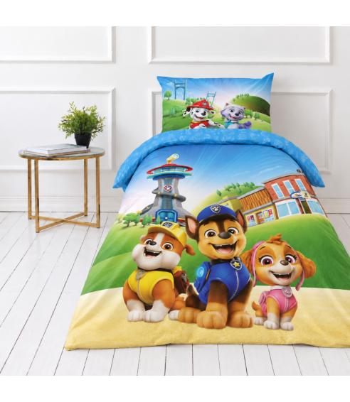 Laste voodipesu komplekt "Paw Patrol Blue". Puuvillane voodipesu