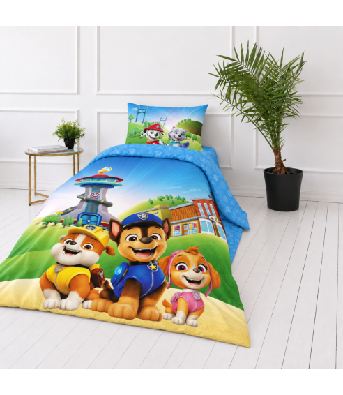 Laste voodipesu komplekt "Paw Patrol Blue". Puuvillane voodipesu