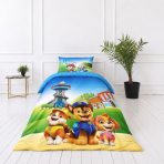 Laste voodipesu komplekt "Paw Patrol Blue". Puuvillane voodipesu, 135x200 cm. Voodipesu sinine pool helesiniste käpajälgede ja märgistega. Laste voodipesu komplekt "Paw Patrol Blue". Puuvillane voodipesu, 135x200 cm. Voodipesu sinine pool helesiniste käpajälgede ja märgistega.