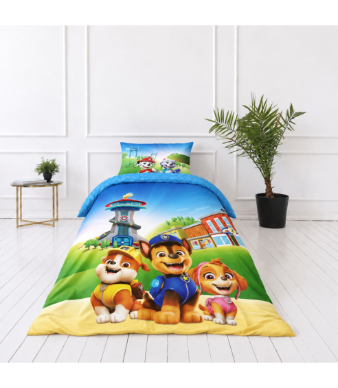 Laste voodipesu komplekt "Paw Patrol Blue". Puuvillane voodipesu
