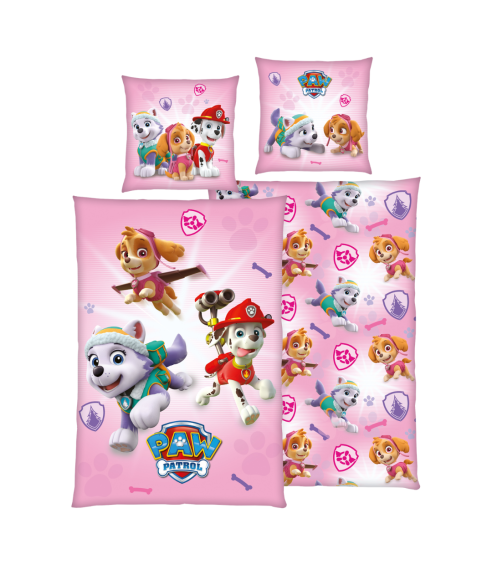 Laste voodipesu komplekt "Paw Patrol Pink". Puuvillane voodipesu