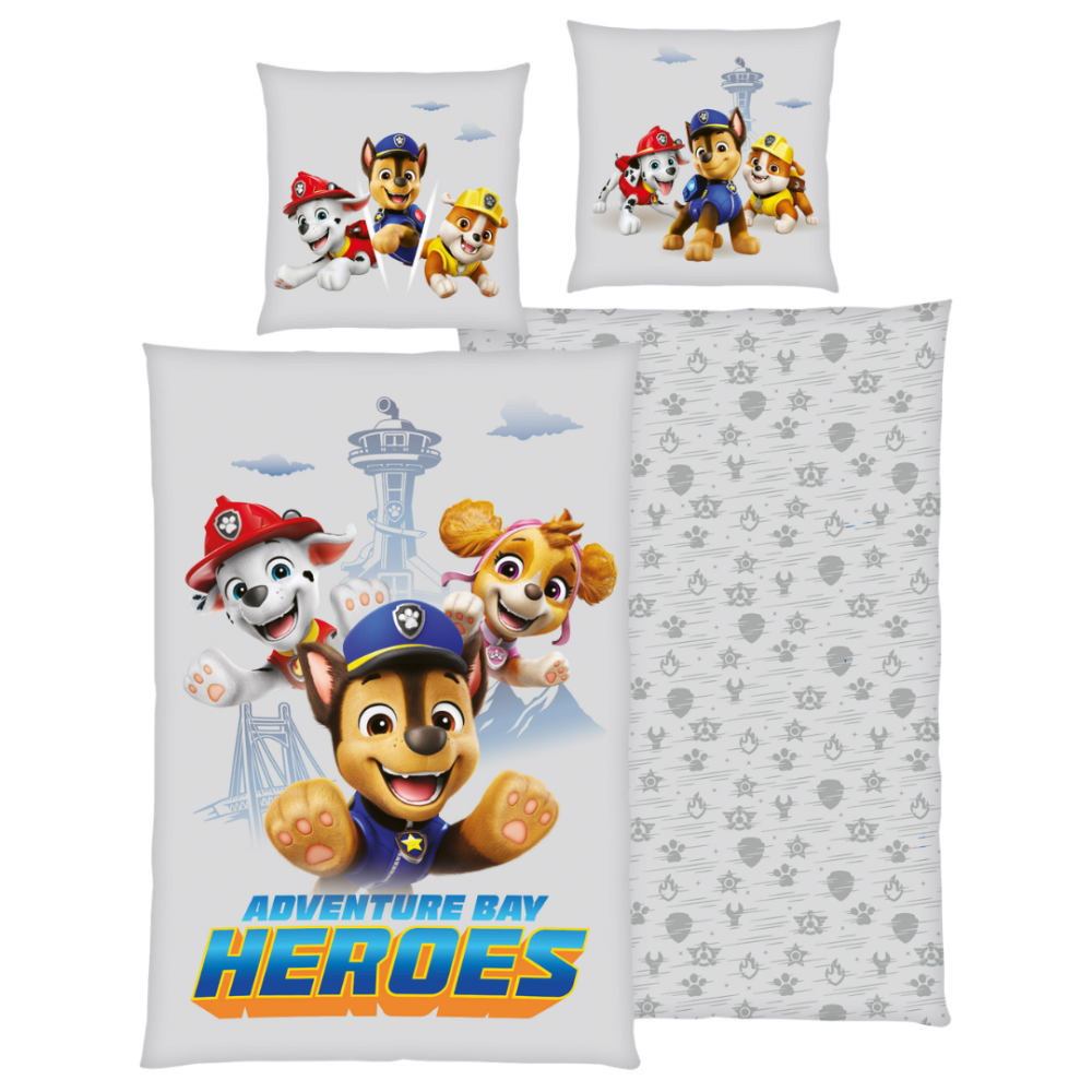 Voodipesu komplekt "Paw Patrol". Laste voodipesu, 135x200 cm. Helehall voodipesukomplekt värviliste „paw patrol“ kutsikatega. Voodipesu komplekt "Paw Patrol". Laste voodipesu, 135x200 cm. Helehall voodipesukomplekt värviliste „paw patrol“ kutsikatega.
