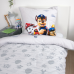 Voodipesu komplekt "Paw Patrol". Laste voodipesu, 135x200 cm. Hallikasvalge disain käpajälgede, märkide ja „paw patrol“ sümbolitega. Voodipesu komplekt "Paw Patrol". Laste voodipesu, 135x200 cm. Hallikasvalge disain käpajälgede, märkide ja „paw patrol“ sümbolitega.