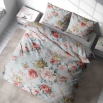 Voodipesu komplekt "Peony". Voodipesu komplektid 140x200, 140x200 cm, 200x200 cm, 200x220 cm. Rahulik voodipesu komplekt, mis on kaunistatud suurte pioonidega roosa ja liivase tooniga.