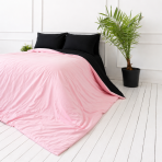 Voodipesu komplekt "Pink Panther". Roosa voodipesu, 140x200 cm, 150x200 cm, 160x200 cm, 180x200 cm, 200x200 cm, 200x220 cm, 220x240 cm. Elegantne kahepoolne voodipesukomplekt musta ja pastelroosa värviga.