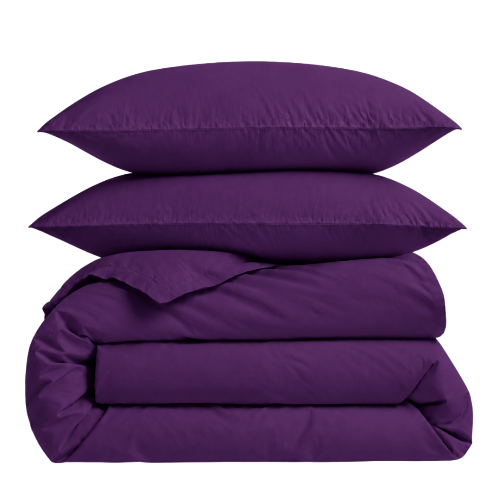 Voodipesukomplektid "Plum". Lilla voodipesu, 140x200 cm, 150x210 cm, 160x200 cm, 180x200 cm, 200x200 cm, 200x220 cm, 220x240 cm. Ühevärviline voodipesukomplekt sügavas tumelillas toonis. Voodipesukomplektid "Plum". Lilla voodipesu, 140x200 cm, 150x210 cm, 160x200 cm, 180x200 cm, 200x200 cm, 200x220 cm, 220x240 cm. Ühevärviline voodipesukomplekt sügavas tumelillas toonis.