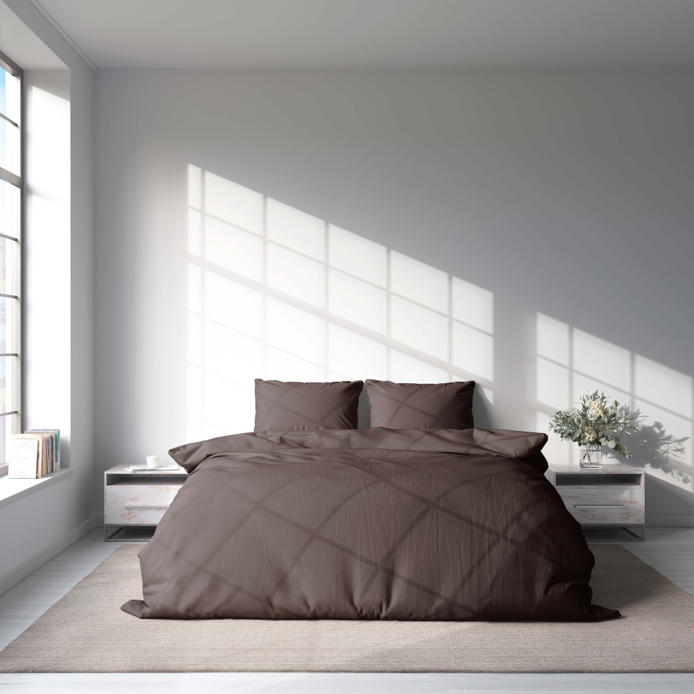 Voodipesu komplekt "Shaved chocolat". Hotelli voodipesu, 140x200 cm, 200x200 cm, 200x220 cm. Ajatu tumepruun voodipesu komplekt, mis lisab teie magamistoa sisustusele klassikalist rafineeritust.