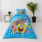 Voodipesu komplekt "SpongeBob SquarePants". Puuvillane voodipesu, 135x200 cm. Helesinine voodipesukomplekt käsna-kalle, patricku, sandy, härra krabsi ja kalmaariga. Voodipesu komplekt "SpongeBob SquarePants". Puuvillane voodipesu, 135x200 cm. Helesinine voodipesukomplekt käsna-kalle, patricku, sandy, härra krabsi ja kalmaariga.