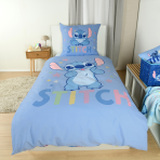 Laste voodipesu komplekt "Stitch Blue". Laste voodipesu, 135x200 cm. Sinine voodipesudisain stitchi, roosade kõrvade ja värviliste tähtedega. Laste voodipesu komplekt "Stitch Blue". Laste voodipesu, 135x200 cm. Sinine voodipesudisain stitchi, roosade kõrvade ja värviliste tähtedega.