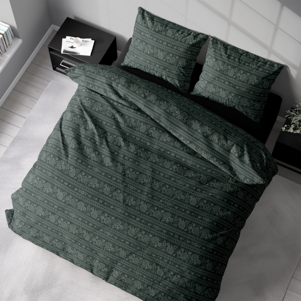 Voodipesu komplekt "Vitor Green". Puuvillane voodipesu, 140x200 cm, 200x200 cm, 200x220 cm