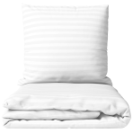 Voodipesu komplekt "White Stripes". Valge voodipesu, 140x200 cm, 150x200 cm, 160x200 cm, 180x200 cm, 200x200 cm, 200x220 cm. Valge voodipesukomplekt õrnade triipudega, lisades magamistuppa elegantsi ja tekstuuri.